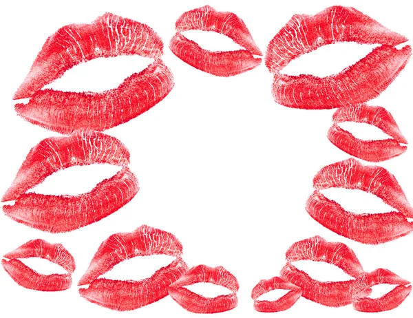 Lábios vermelhos imprimir — Fotografia de Stock