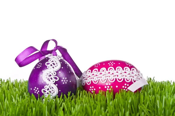 Easter eggs in grass — Stock Photo, Image