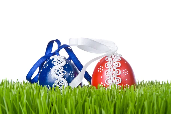 stock image Easter eggs in grass