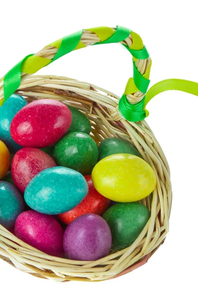 Easter eggs in basket — Stock Photo, Image