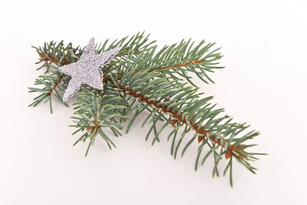 Рождественская елка со звездой — стоковое фото