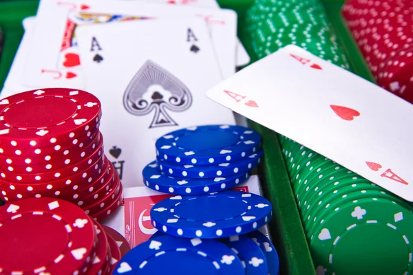 Pokermarker med ace — Stockfoto