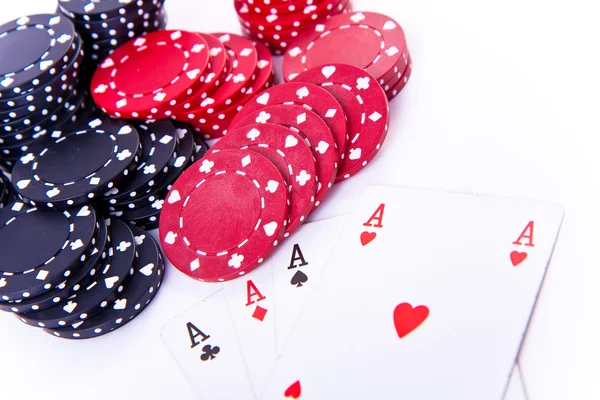打牌和扑克筹码 — 图库照片