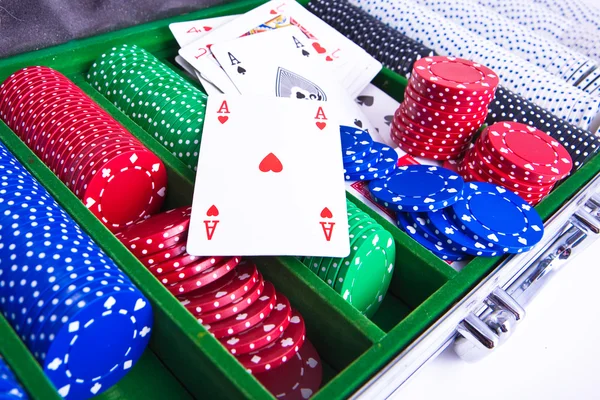Ász póker zseton — Stock Fotó