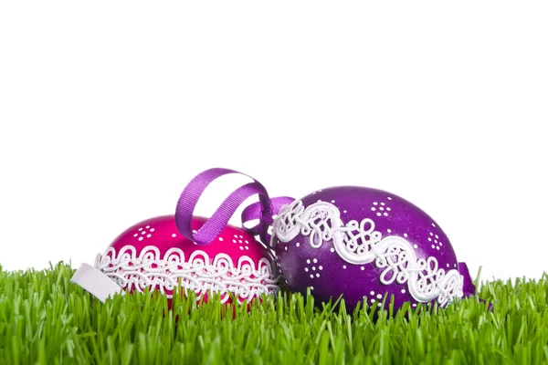 stock image Easter eggs in grass