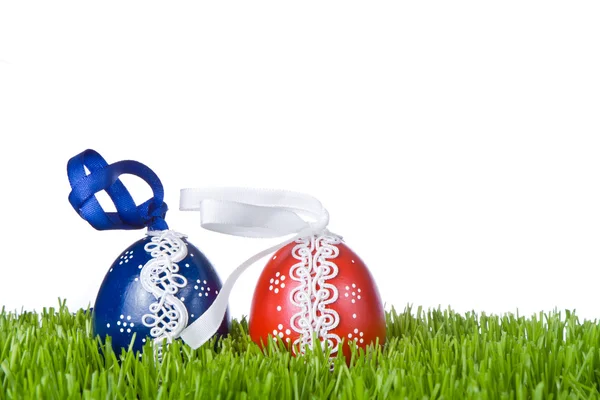 stock image Easter eggs in grass