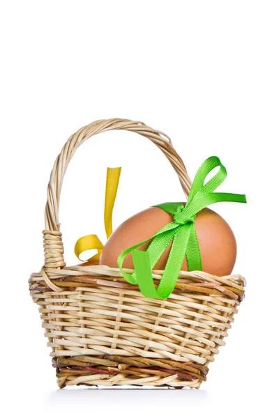 Basket with easter eggs — Stock Photo, Image