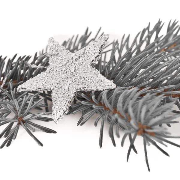 Kerstboom met ster — Stockfoto