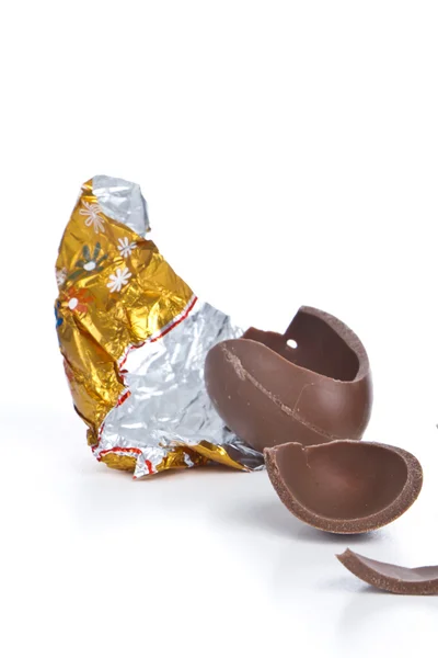 Knækket chokoladeæg - Stock-foto