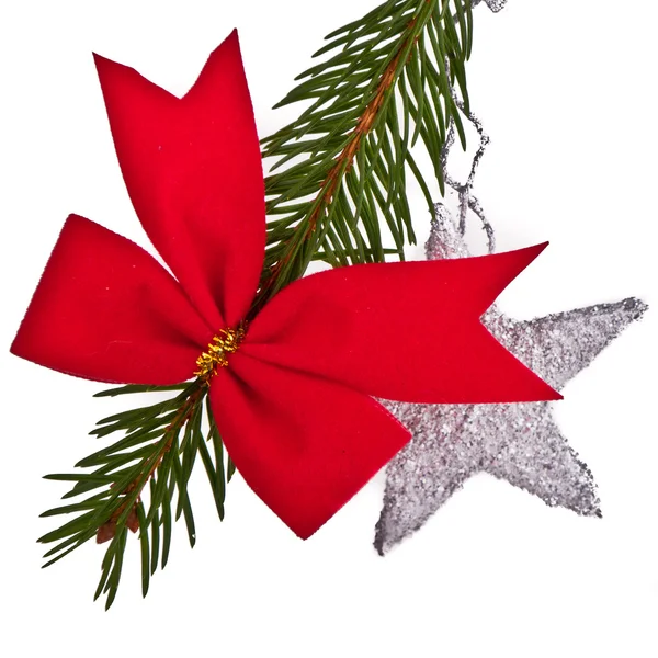 Ramură decorată de pom de Crăciun — Fotografie, imagine de stoc