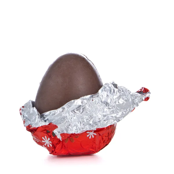 Uovo di Pasqua al cioccolato Fotografia Stock
