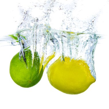 Citrus fruit splashing clipart