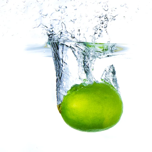 Lime splashing — Stock Photo, Image
