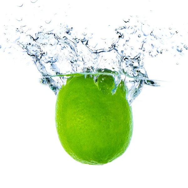 Lime splashing — Stock Photo, Image