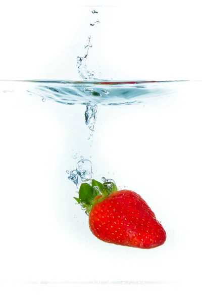 Strawberry in the water — Stock Photo, Image