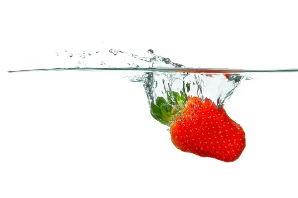 Strawberry in the water — Stock Photo, Image