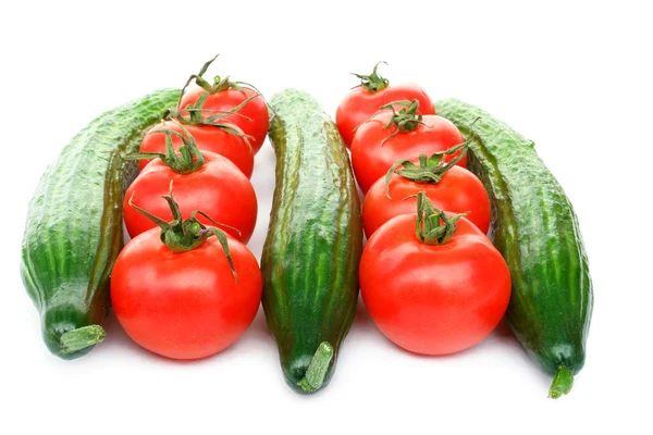 Tomates e pepinos — Fotografia de Stock