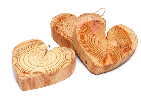 Simbolo del cuore in legno — Foto Stock