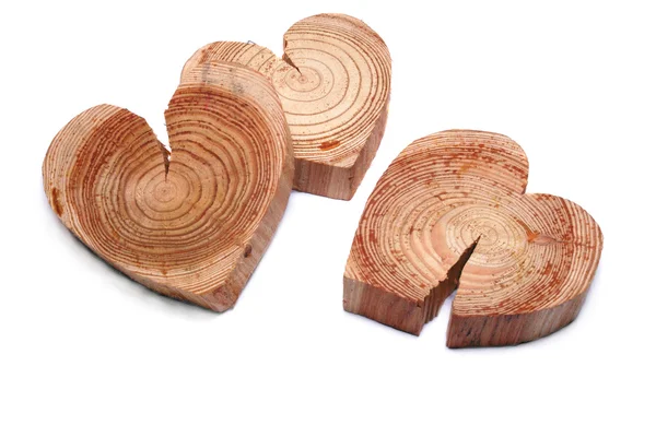 Symbol dřevěné srdce — Stock fotografie