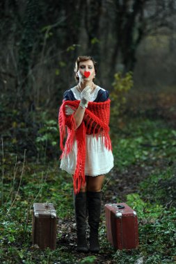 Retro beauty in an outdoor location