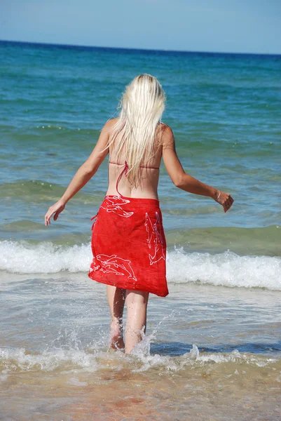 Donna Spiaggia — Foto Stock