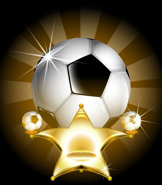 Triumfální Zlatá Zářný Židle Pro Fotbalová Hvězda — Stock fotografie