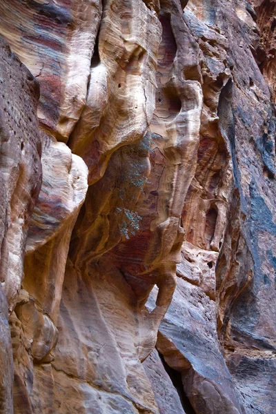 Fancy Shapes Rocks Siq Petra Jordan — Stock Photo, Image