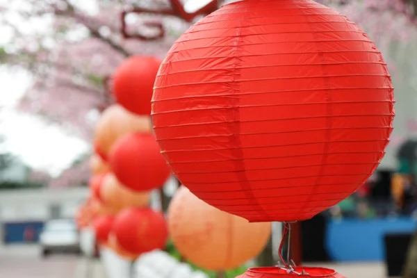 Una Fila Lanterne Cinesi — Foto Stock
