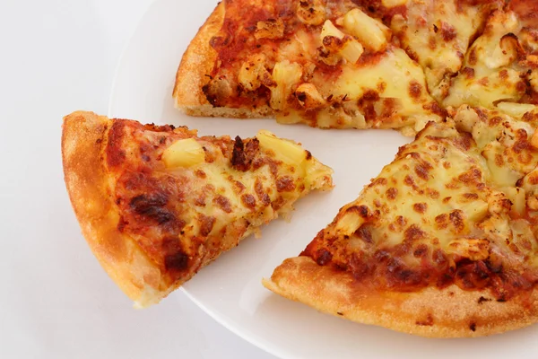 Slice Pizza Plate — Stock Photo, Image