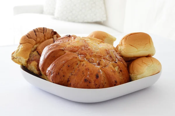Plate Assorted Bread — Stock Photo, Image