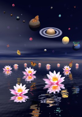 Zen universe and nature clipart