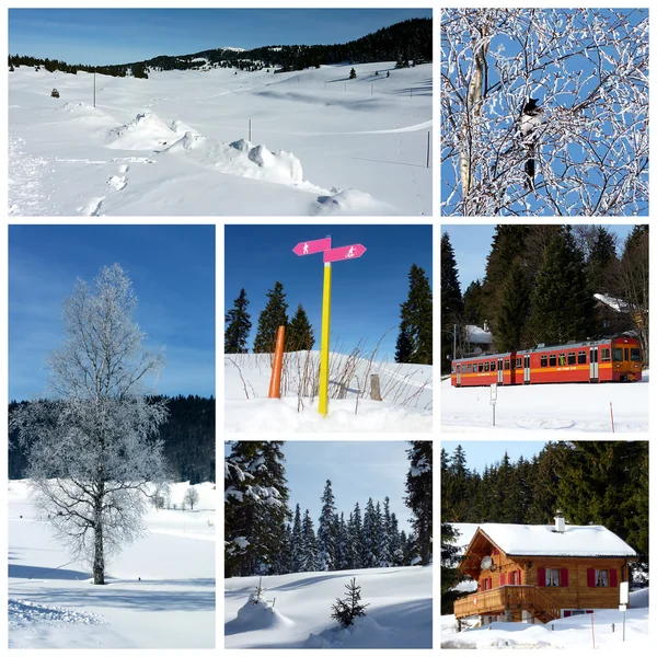 Jura hory v zimě, Švýcarsko — Stock fotografie