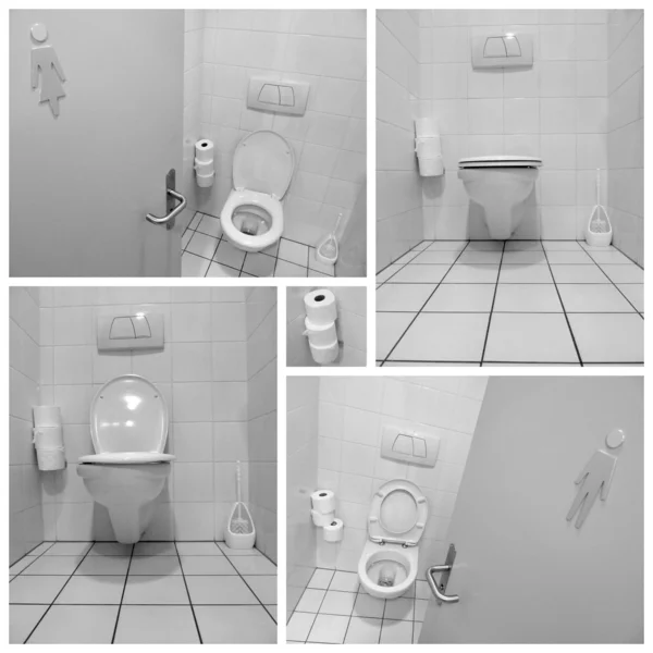 Erkekler ve bayanlar için siyah ve beyaz tuvalet — Stok fotoğraf