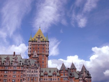 Frontenac castle hotel in Quebec, Canada clipart