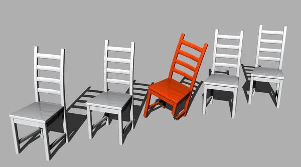 残疾人士把红色的椅子 — 图库照片