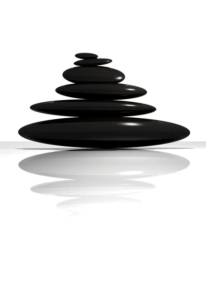 Czarne kamienie zen — Zdjęcie stockowe