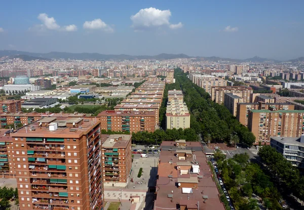 Widok z lotu ptaka na Barcelonę, Hiszpania — Zdjęcie stockowe