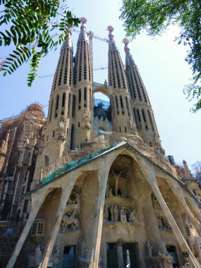 sagrada familia Kilisesi, barcelona, İspanya'nın görünümü