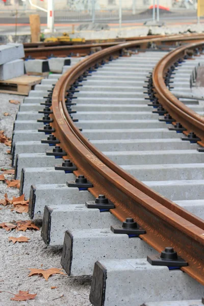 Nedokončený tranway železnice — Stock fotografie