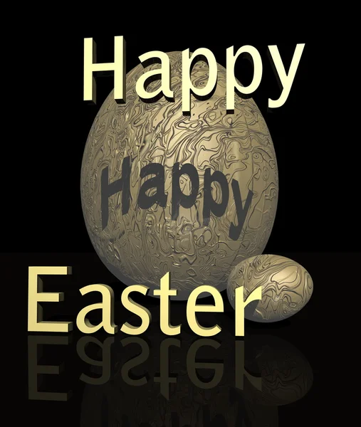 Happy easter golden eggs — Stock Photo, Image