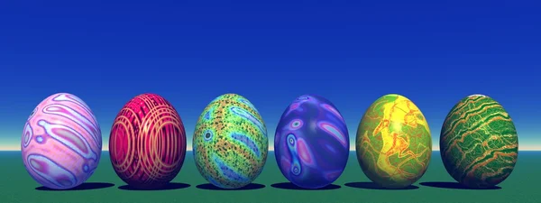 Easter colored eggs in nature — Stock Photo, Image