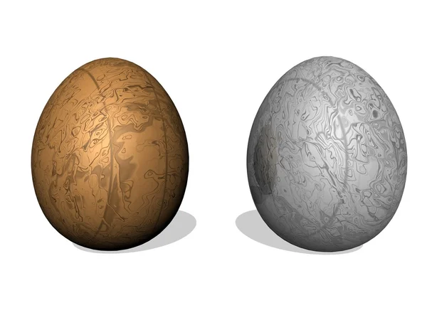 Golden and silver easter eggs — Stock Photo, Image