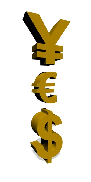 Symbole walut tak — Zdjęcie stockowe
