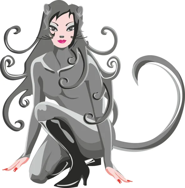 Chica del ratón — Archivo Imágenes Vectoriales