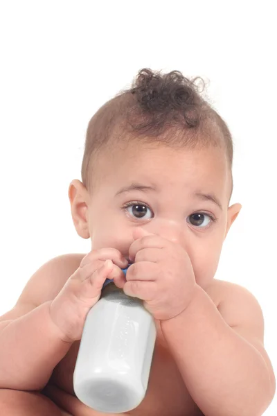 Spädbarn pojke på en vit bakgrund — Stockfoto