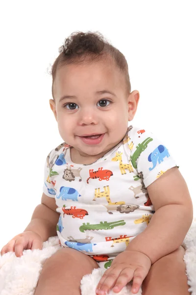Βρέφος μωρό αγόρι σε λευκό φόντο — Φωτογραφία Αρχείου