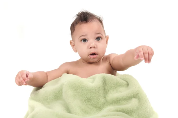 Baby babyjongen op een witte achtergrond — Stockfoto