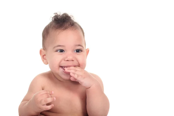 Csecsemő baba fiú egy fehér háttér — Stock Fotó