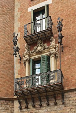 Casa Terrades (Casa de les Punxes) balconies, Barcelona clipart