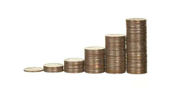Chart made of coins — Stock Photo, Image